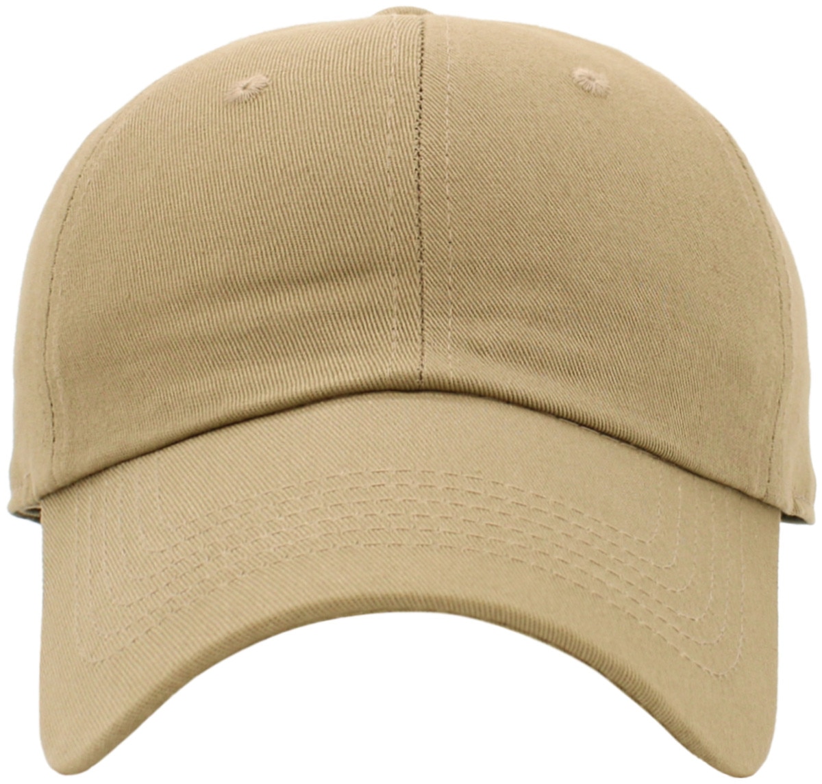 Khaki Low Profile Baseball Caps Front View